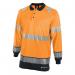 Beeswift High Visibility Two Tone Long Sleeve Polo Shirt OrangeBlack 3XL BSW34395