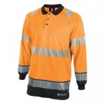 Beeswift High Visibility Two Tone Long Sleeve Polo Shirt Orange/Black 4XL BSW34396