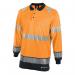 Beeswift High Visibility Two Tone Long Sleeve Polo Shirt OrangeBlack L BSW34397