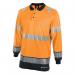 Beeswift High Visibility Two Tone Long Sleeve Polo Shirt OrangeBlack XL BSW34400