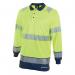 Beeswift High Visibility Two Tone Long Sleeve Polo Shirt Saturn YellowNavy Blue M BSW34406