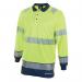 Beeswift High Visibility Two Tone Long Sleeve Polo Shirt Saturn Yellow/Navy Blue S BSW34407