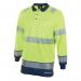 Beeswift High Visibility Two Tone Long Sleeve Polo Shirt Saturn YellowNavy Blue XL BSW34408