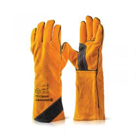 Beeswift Premium Welders Gauntlet 16 Inch One Size Gold (Pack of 10) BFPGWN BSW34850