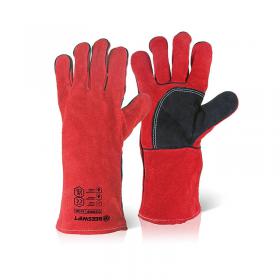 Beeswift Welders Gauntlet with Reinforced Palm 14 Inch Red (Pack of 10) C2WRPN BSW34853