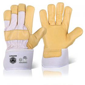 Beeswift Canadian Yellow Hide Rigger Gloves (Pack of 10) Yellow BSW34865