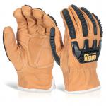 Beeswift Glovezilla Impact ARC Flash Drivers Gloves 1 Pair Brown 2XL BSW35033