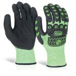 Beeswift Glovezilla Sandy Nitrile Coated Gloves 1Pr Green M GZ60LGM BSW35085