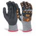 Beeswift Glovezilla Nitrile Palm Coated Gloves PVC back of Hand Protection 1 Pair Grey Large BSW35135