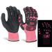 Beeswift Glovezilla Glow In The Dark GID Foam Nitrile Gloves 1 Pair Pink M BSW35223