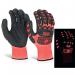 Beeswift Glovezilla Glow In The Dark GID Foam Nitrile Gloves 1 Pair Red M BSW35231