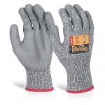 Beeswift Glovezilla PU Palm Coated Gloves 1Pr Grey S GZ03GYS BSW35335