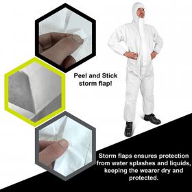 Beeswift CN4013E Disposable Coverall Anti-Static Type 5/6 White L BSW35916