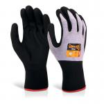 Beeswift Glovezilla Nitrile Foam Nylon Gloves (Pack of 10) Purple S GZ104PUS BSW36185