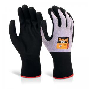 Beeswift Glovezilla Nitrile Foam Nylon Gloves Pack of 10 Purple M