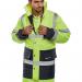 Beeswift Fleece Lined High Visibility Traffic Jacket Saturn Yellow/Navy Blue 3XL BSW37720