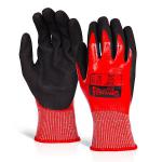 Beeswift Glovezilla Waterproof Nitrile Cut D Gloves (Pack of 10) Red L BSW38238
