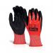 Beeswift Glovezilla Waterproof Nitrile Cut D Gloves (Pack of 10) Red 2XL BSW38242