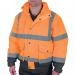 Beeswift Two Tone High Visibility Constructor Bomber Jacket Orange/Navy Blue S BSW38787