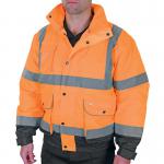 Beeswift Two Tone High Visibility Constructor Bomber Jacket OrangeNavy Blue 2XL BSW38791