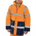 Beeswift Fleece Lined High Visibility Traffic Jacket Orange/Navy Blue 4XL BSW38828