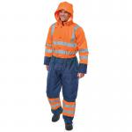 Beeswift Two Tone Hi Visibility Thermal Waterproof Coverall Orange/Navy Blue M BSW38861