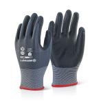 Beeswift Nitrile PU MixCoated Gloves Black/Grey 2XL BSW39736