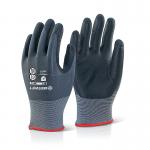 Beeswift Nitrile PU Mix Coated Gloves Black/Grey 2XL BSW39736