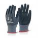 Beeswift Nitrile PU Mix Coated Gloves BlackGrey 2XL BSW39736