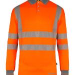 Beeswift Envirowear High Visibility Long Sleeve Polo Shirt Orange 3XL BSW40076