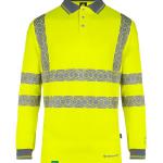 Beeswift Envirowear High Visibility Long Sleeve Polo Shirt Saturn Yellow 3XL BSW40084