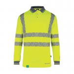 Beeswift Envirowear High Visibility Long Sleeve Polo Shirt Saturn Yellow 3XL BSW40084