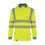 Beeswift Envirowear High Visibility Long Sleeve Polo Shirt Saturn Yellow S BSW40091