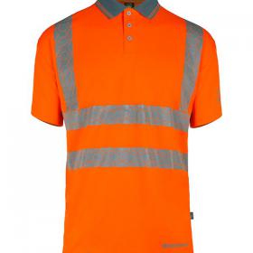 Beeswift Envirowear High Visibility Short Sleeve Polo Shirt BSW40096 Orange Unisex XL