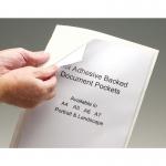The photo shows a pack of 50 A5 horizontal literature holders from Beaverswood Supply Ltd. The holders are fully adhesive backed, with dimensions of H.158 x W.219. These pockets are perfect for organizing and displaying various documents and materials. The clean and professional design makes them suitable for any setting.