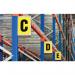 The photograph shows a sign for Beaverswood Supply Ltd Warehouse, with self-adhesive bay markers. The sign is 260mm in height and 167mm in width, and features a single digit, BA1.