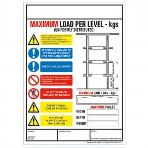Weight Load Identification - Drive Thru Racking Weight Load - H.356 x