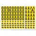 Complete Packs of Self-Adhesive Letters - H.38 x W.90mm - Yellow F6 Pack A - Z