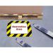 The photo shows a pack of 10 blue frames for marking floors from Beaverswood Supply Ltd. Each frame is DL size and specifically designed for easy installation and durability. These frames are perfect for organizing and marking spaces in warehouses or factories.