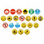 Floor Graphic Markers - 430mm dia. - Safety Helmets FM10