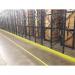 The image shows a bright yellow and grey barrier from Beaverswood Supply Ltd with a width of 1200mm. It is designed for use as a racking accessory and has a colourfast finish.