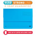 Elba Strongline Document Wallet Bright Manilla Foolscap Blue (25 Pack) 100090140 BX03221