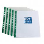 Oxford Punch Pocket Green Spine A4 Clear (100 Pack) 400002137 BX04368