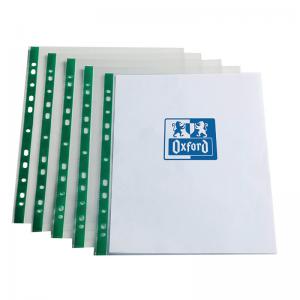 Elba Oxford Punch Pocket Green Spine A4 Clear 100 Pack 400002137