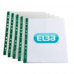 Elba Punch Pocket Green Spine A4 Clear (Pack of 100) 400002137 BX04368