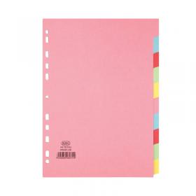 Elba-10 Part Card Divider Recycled Manilla A4 Assorted 400007246 BX05000