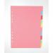 Elba-10 Part Card Divider Recycled Manilla A4 Assorted 400007246 BX05000