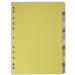 Elba 20-Part Card Divider Recycled Manilla A4 Assorted 400007438 BX05692