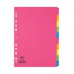 Elba 10-Part Manilla Bright Dividers 160gsm A4 Assorted 400008300 BX06426