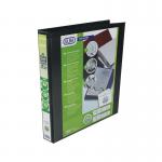 This image features Elba Presentation Binders in a sleek black color. The binder has a 25mm capacity and features 2 D-rings for added organization. It is designed to hold A4 sized papers and comes in a pack of 6 binders.
